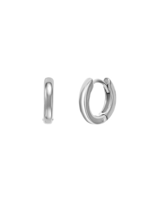 Ювелирная серьга-кликер кольцо из серебра пара для прокола уха с без вставок родированная Dita One
