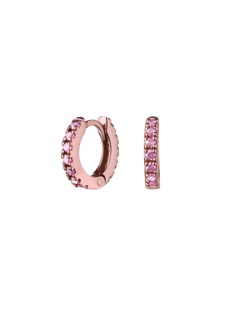 Кафф кольцо из серебра с кристаллами Dita One с покрытием из нанокерамики под розовое золото