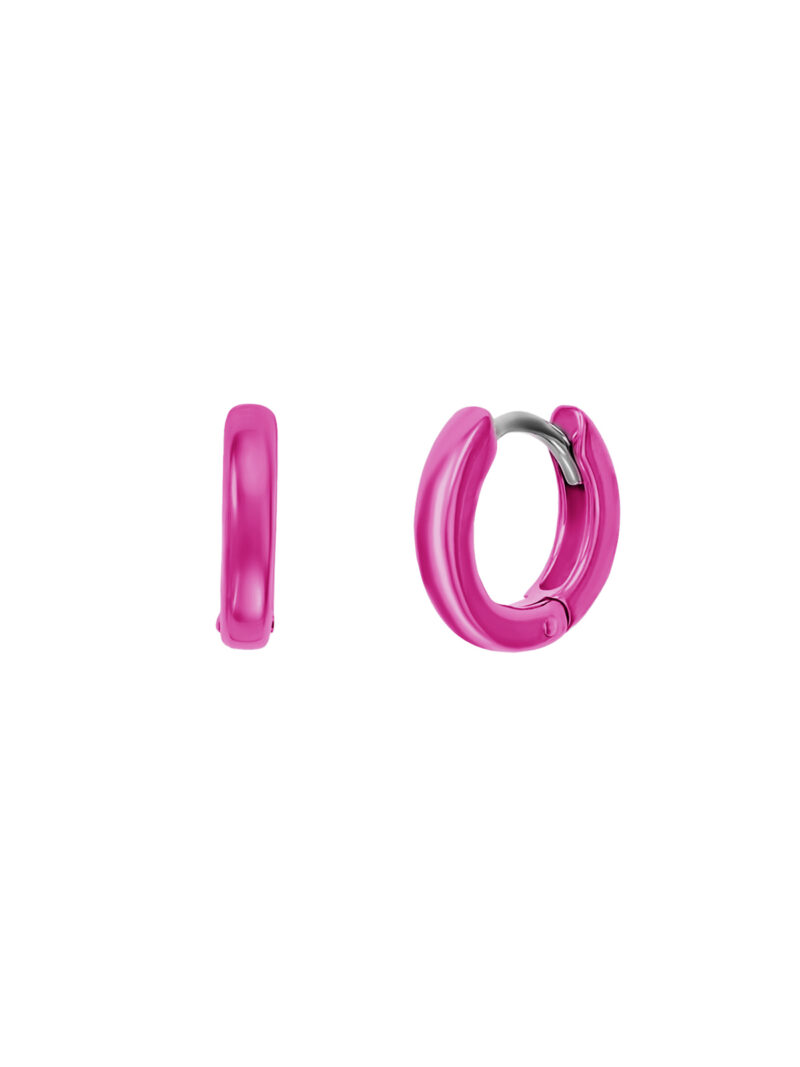 Серьги-кликеры (кольца) с покрытием из розовой нано керамики Dita One