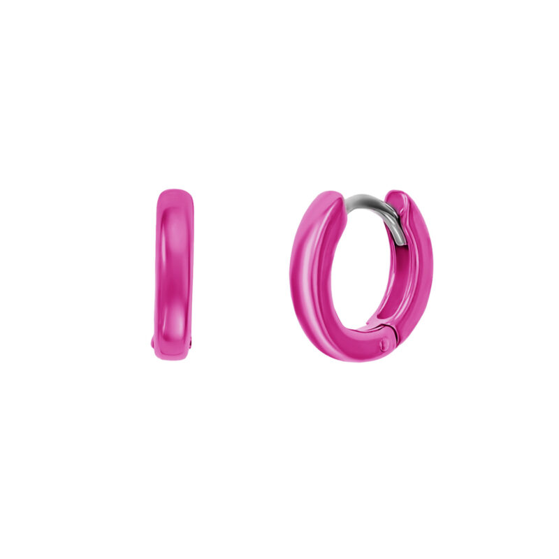 Серьги-кликеры (кольца) с покрытием из розовой нано керамики Dita One