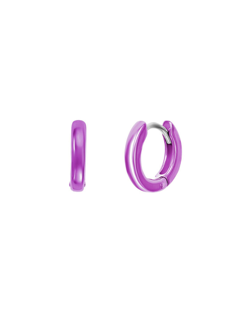Серьги-кликеры из серебра 11 мм фиолетового цвета Dita One